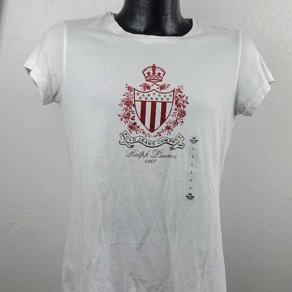 Polo Jeans Company Ralph Lauren white t-shirt cotton size L New